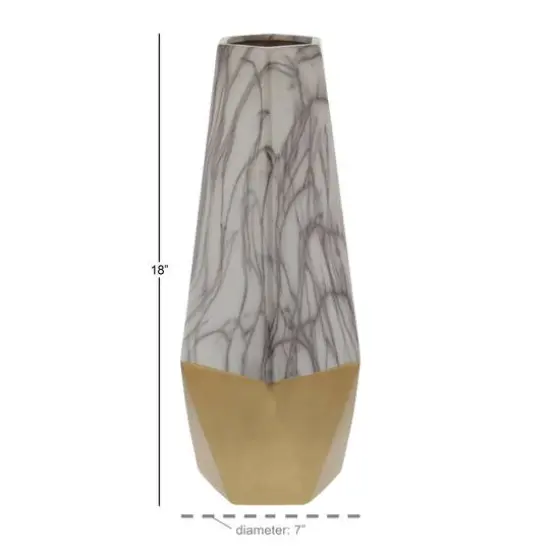 18" Gold Stoneware Contemporary Vase {6}