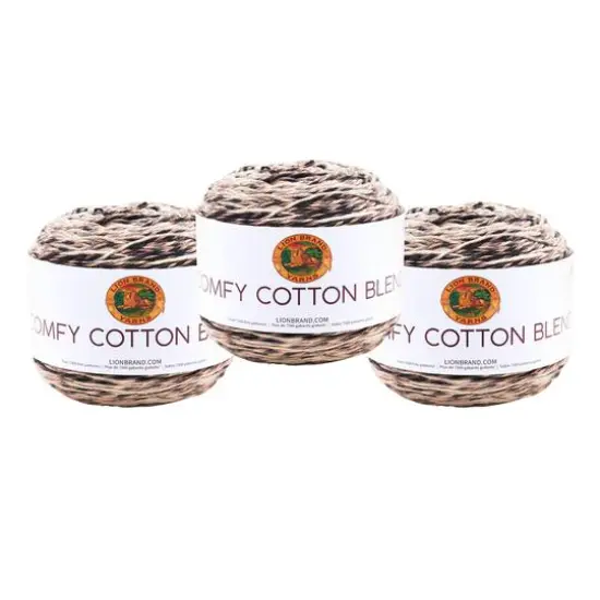 3 Pack Lion Brand&reg; Comfy Cotton Blend Yarn Cool Night {1}