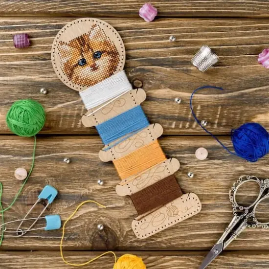 Wonderland Crafts Cat Embroidery Blank Wood Organizer {3}