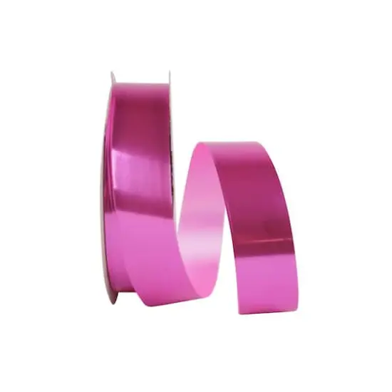 The Ribbon Roll 1.25" x 100yd. Plastic Metallic Ribbon Pink {1}