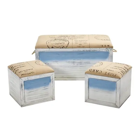 Ocean Breeze Storage Boxes, Bench and Seating Set {1}