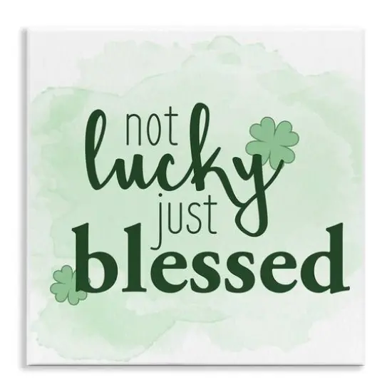 Stupell Industries Just Blessed Green Shamrocks Wall Plaque Art {1}