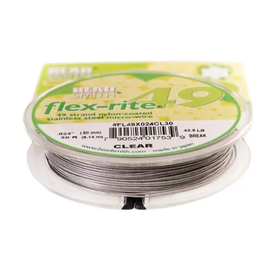 The Beadsmith&reg; Flex-rite&reg; 0.024" Clear 49 Strand Wire, 30ft. {5}