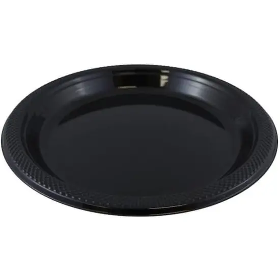 JAM Paper 10.25" Plastic Party Plates, 20ct. Black {5}