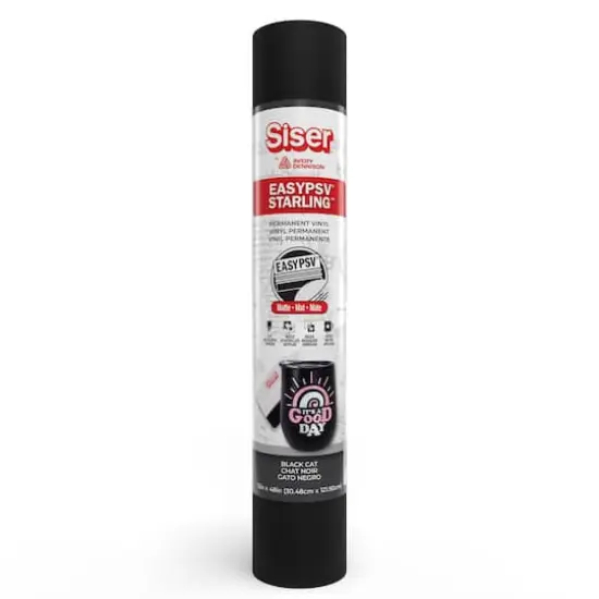 Siser&reg; EasyPSV&reg; Starling&trade; Matte Permanent Adhesive Vinyl by Avery Dennison Black Cat {1}