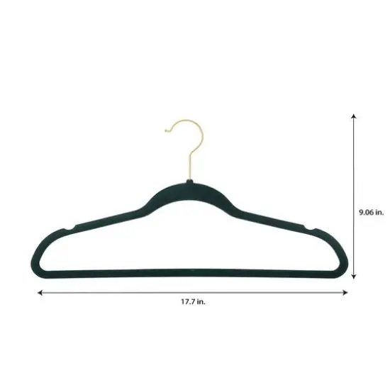 Simplify Super Slim Velvet Hangers with Gold Hook, 10ct. Emerald {3}