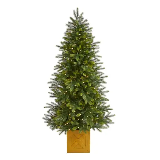 6ft. Pre-Lit Manchester Fir Artificial Christmas Tree, Clear LED Lights {1}