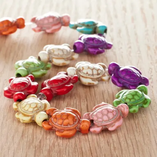 Multicolor Howlite Turtle Beads, 18mm by Bead Landing&trade; {3}