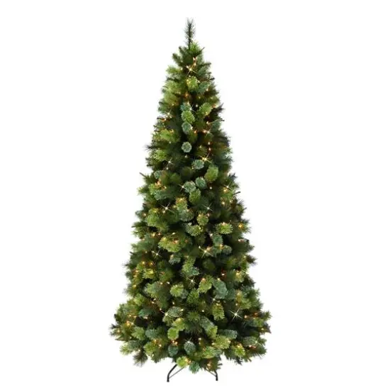 6.5ft. Pre-Lit Slim Portland Artificial Fir Tree, Clear Lights {1}