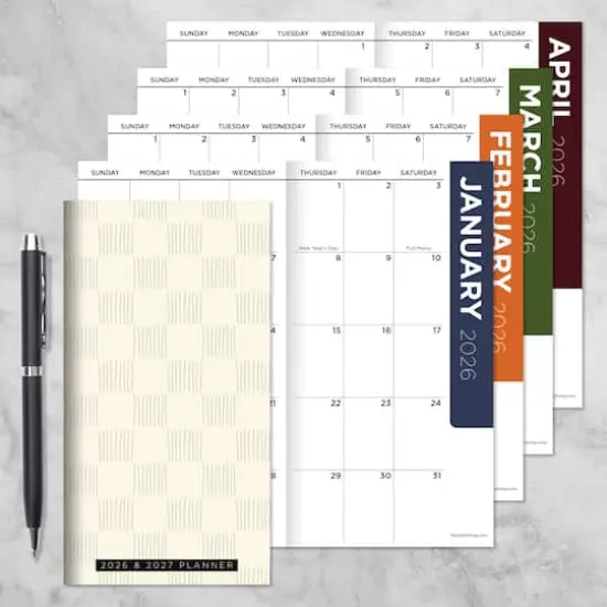 2026-2027 Checkerboard Small Monthly Pocket Planner {8}