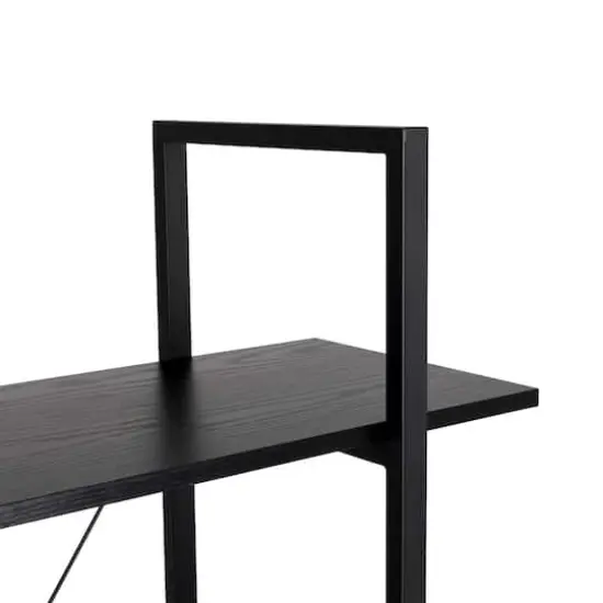 Glitzhome&reg; 41.5" Black Modern Industry 3-Tier Bookcase {6}