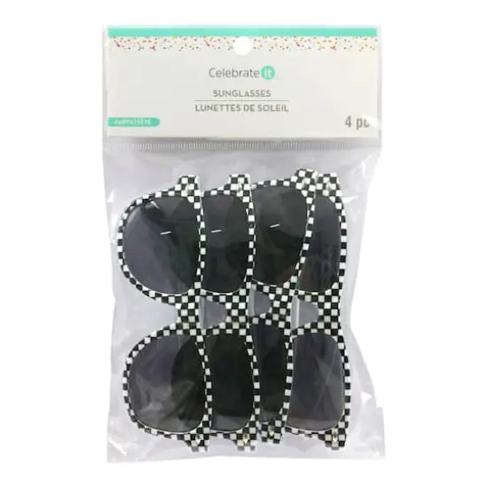 Black & White Checker Sunglasses, 4ct. by Celebrate It&trade; {4}