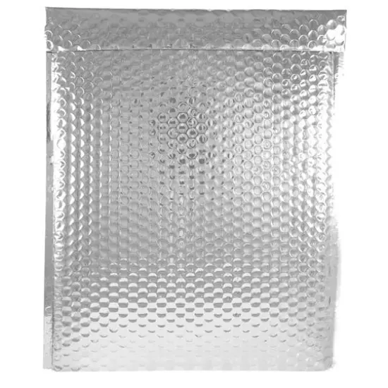 JAM Paper 10" x 13" Bubble Padded Mailers with Self Adhesive Closure, 12ct. Silver Metallic {5}