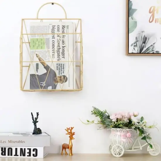 NEX&trade; Gold Wall-Mounted Metal Files Holder {7}