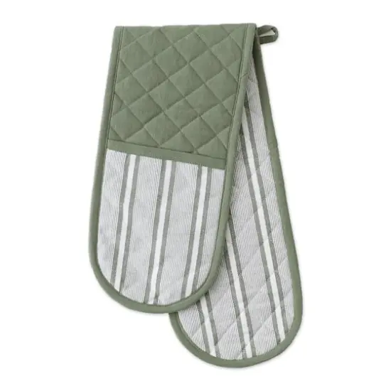 DII&reg; Chef Stripe Double Oven Mitt Artichoke Green {5}