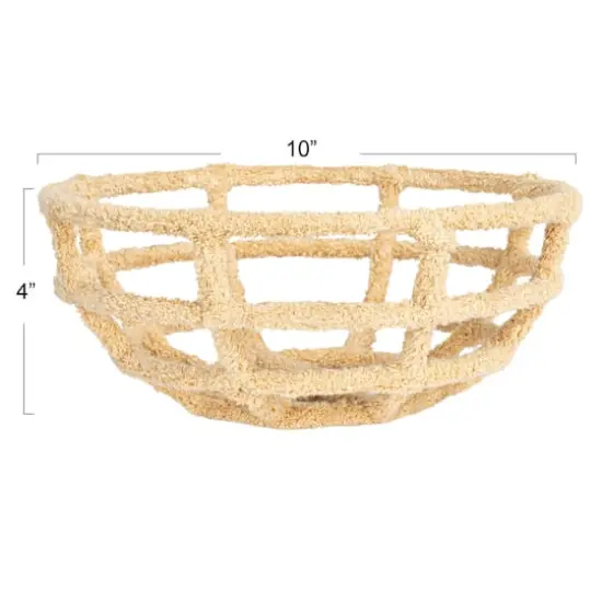Hello Honey® 10" Wheat Round Cotton-Wrapped Decorative Bowl {5}