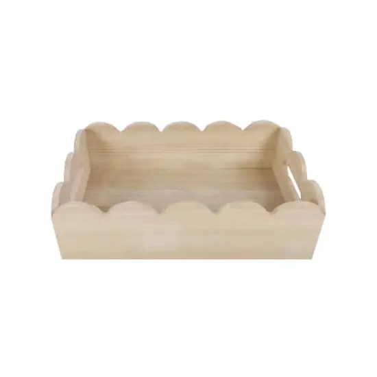 14" x 8.5" x 4.25" Scalloped Wood Crate by Make Market&reg; {1}
