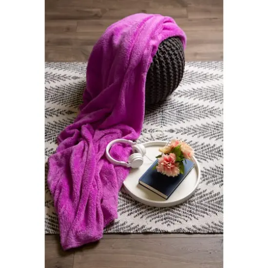 DII&reg; Fuzzy Fleece Throw 2 Pack Orchid Purple {4}
