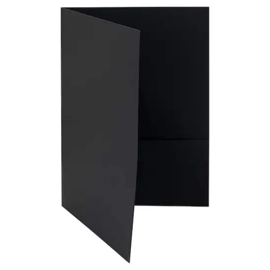 JAM Paper 9.5" x 11.5" 2-Pocket Linen Folders, 6ct. Black {1}