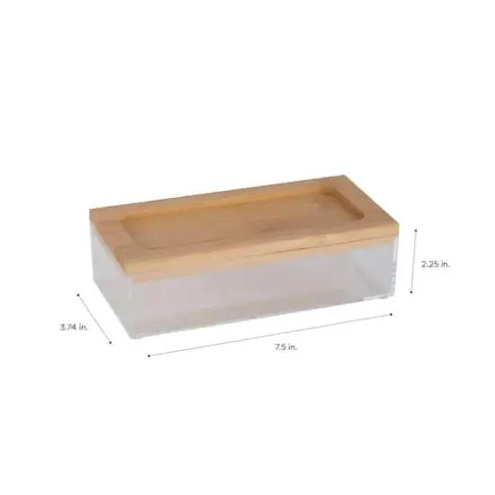 Simplify Bamboo Lid Square Clear Organizer Multi {7}