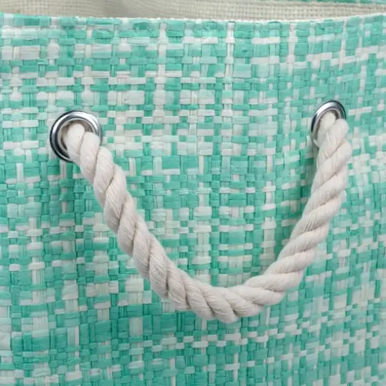 DII&reg; Large Tweed Rectangle Woven Paper Storage Bin Aqua {5}