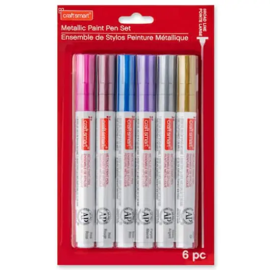 6 Color Metallic Medium Paint Pen Set by Craft Smart&reg; {3}