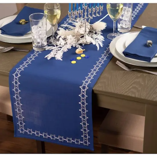 DII&reg; 70" Embroidered Star of David Table Runner {3}
