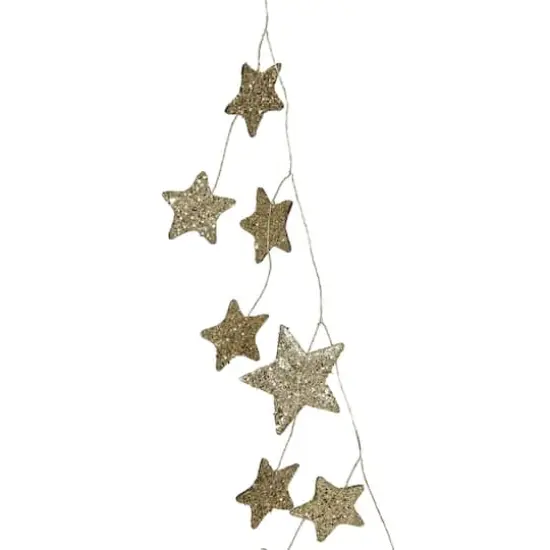 Hello Honey 6ft. Gold Decorative Glitter Paper Star Garland {5}