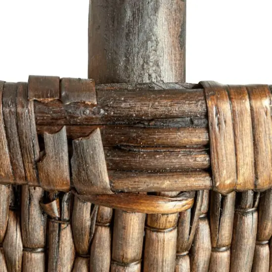 Hello Honey&reg; 14" Brown Antique Finish Hand-Woven Wicker Basket {7}