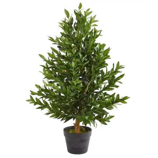 3ft. Potted Olive Cone Topiary Tree {1}