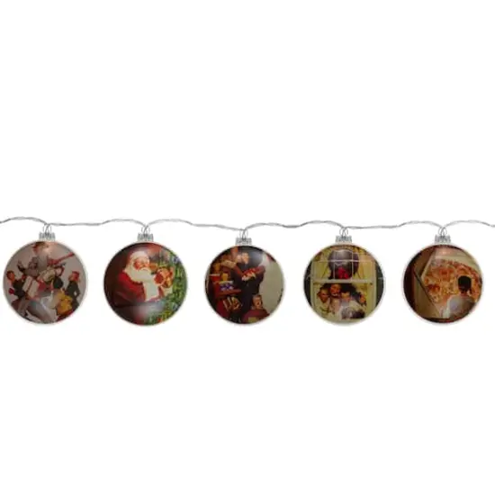 Norman Rockwell Glass Christmas Disc Lights Set, 5ct. {4}
