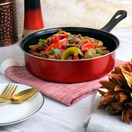 Gibson Everyday&reg; Cardinal 7-Piece Red Nonstick Steel Cookware Set {5}