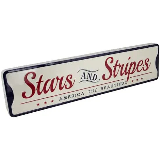 23.5" Stars & Stripes America the Beautiful Metal Wall Sign {5}