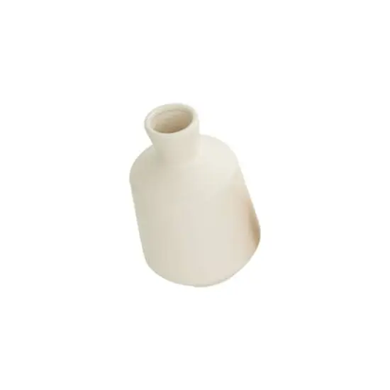 7.5" Cream Ceramic Minimalistic Vase {5}