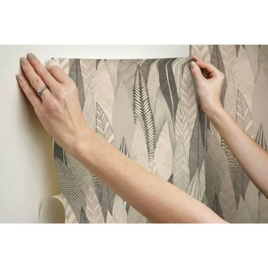 Roommates Fern & Feathers Peel & Stick Wallpaper Tan/Brown {9}