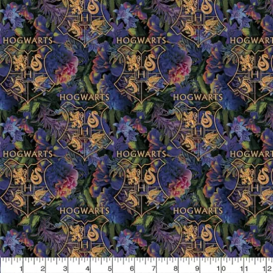 Harry Potter Floral Hogwarts Precut Cotton Fabric {3}
