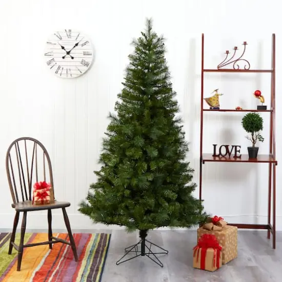 6ft. Pre-Lit Mount Hood Spruce Artificial Christmas Tree, Warm White LED Lights {8}