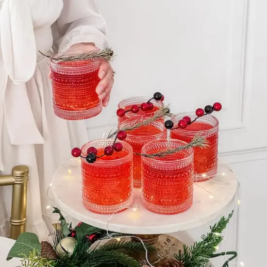 Kate Aspen&reg; 10oz. Textured Beaded Glass Set Clear {6}