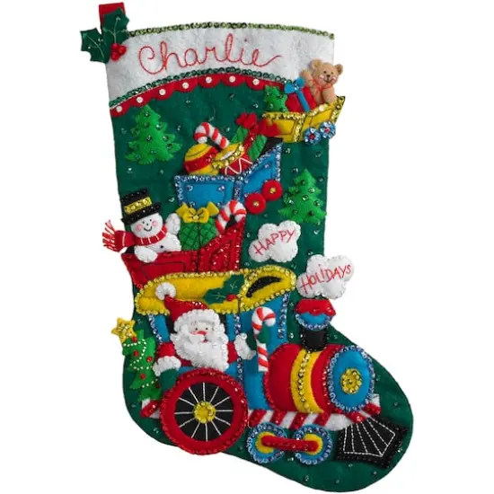 Bucilla Choo Choo Santa Stocking Felt Kit {3}