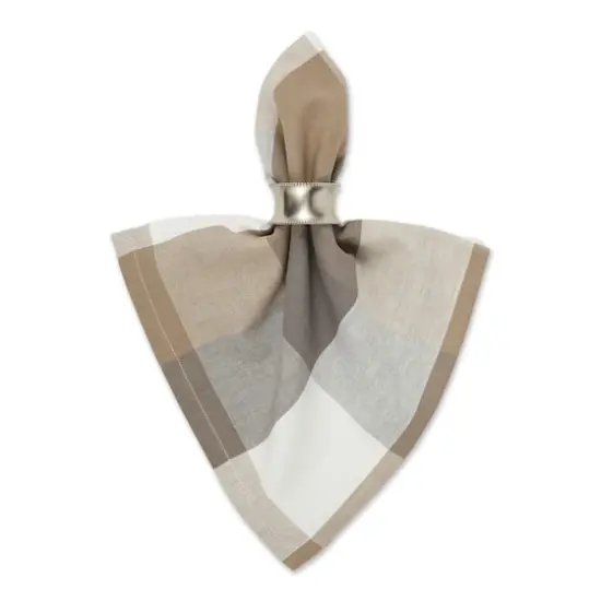 DII&reg; Oversized Tri Color Check Cloth Dinner Napkins, 6ct. Stone {5}