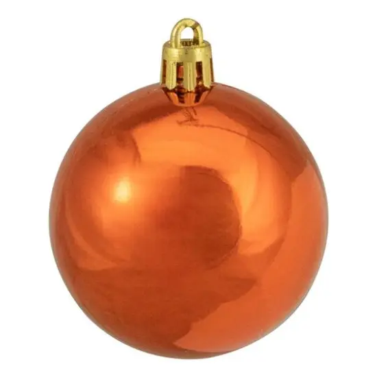 24ct. 2.5" Orange 4-Finish Shatterproof Christmas Ball Ornaments {5}