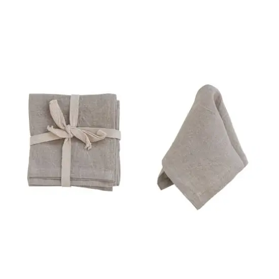 Hello Honey&reg; 10" Square Stonewashed Linen Cocktail Napkins, 4ct. Natural {9}