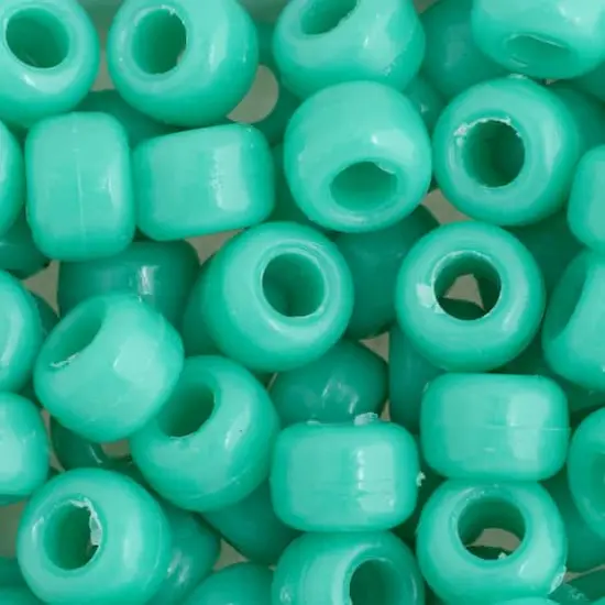 John Bead 9mm Opaque Plastic Pony Beads, 1,000ct. Light Turquoise {1}
