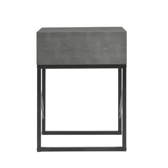 Walker Edison 18" 1-Drawer Shagreen Side Table Gray {5}