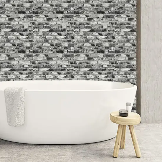 Surface Style Brickwork Peel & Stick Wallpaper Noir {5}
