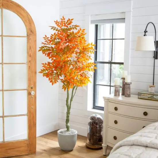 6ft. Autumn Sumac Artificial Fall Tree {8}