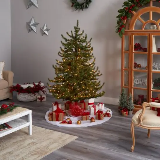 6ft. Pre-Lit Vancouver Mountain Pine Artificial Christmas Tree, Clear Lights {10}