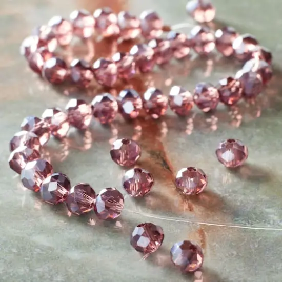 Amethyst Rondelle Glass Beads, 6mm by Bead Landing&trade; {3}