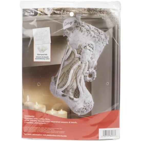 Bucilla&reg; Elegant Christmas 18" Felt Stocking Applique Kit {1}