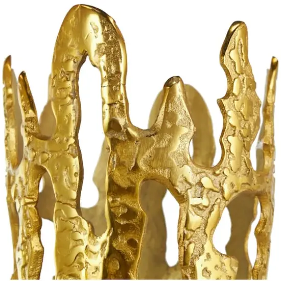 31" Contemporary Aluminum Melting Drip Vase Gold {4}